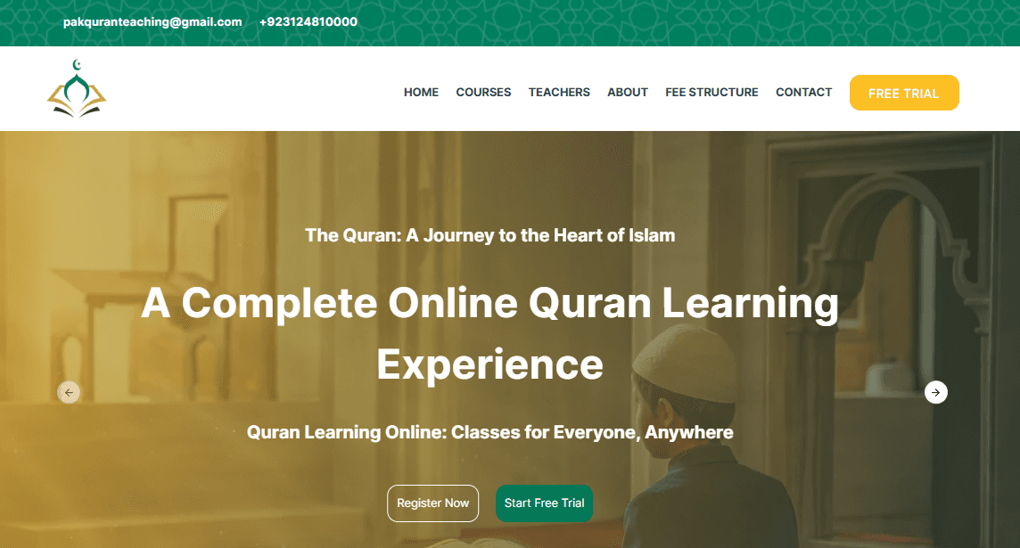 Online Holy Quran Learning Website 